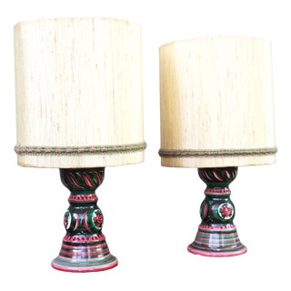 West German Ceramic Table Lamps from Ulmer Keramik, 1960s, Set of 2 For Sale