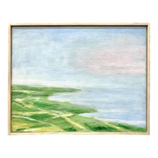 "Sun Sea Day" Contemporary Landscape Painting by Ben Junta, Framed For Sale