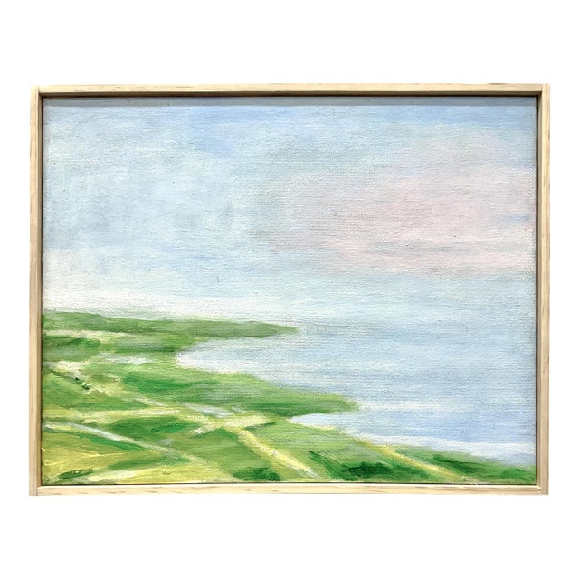 "Sun Sea Day" Contemporary Landscape Painting by Ben Junta, Framed For Sale