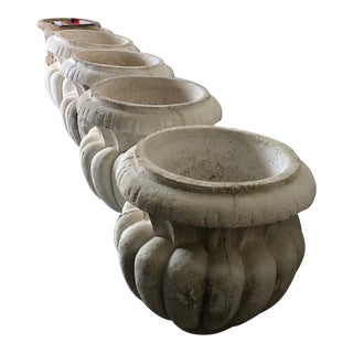 Classic Large Cast Stone Garden Urns -Set of 4 For Sale