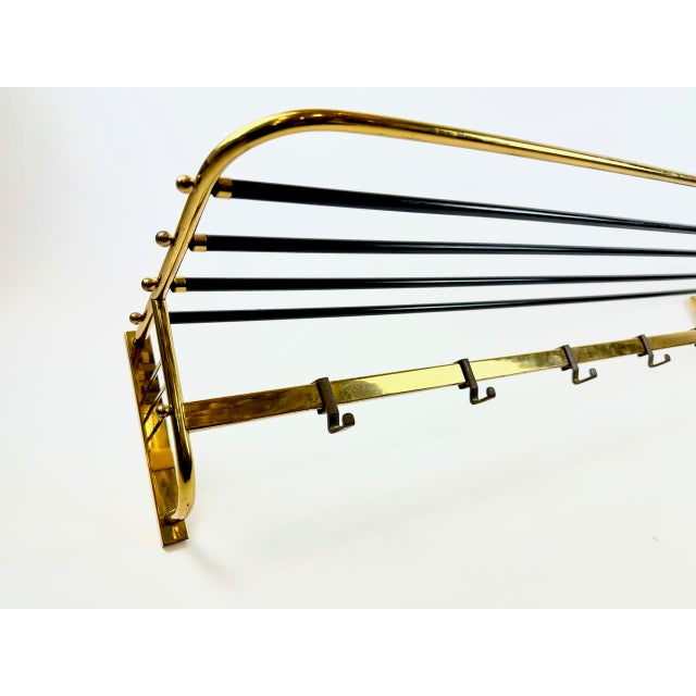 Black Mid-Century Modern Brass Coat and Hat Rack, 1960s For Sale - Image 8 of 18
