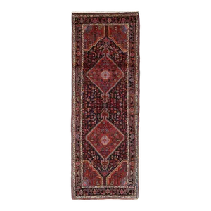 Vintage Persian Hamadan Rug - 03'10 X 10'07