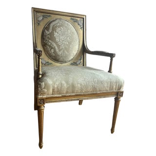 Early 20th Century French Louis XVI Style Neoclassical Arm Chair For Sale