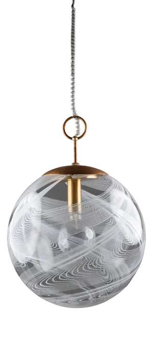 Large Vintage Swirl Murano Glass Globe Pendant by Lino Tagliapietra for La Murina, 1970s