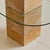 Glass Italian Two-Tier Pill Shaped Glass + Travertine Console, 1970s For Sale - Image 7 of 8