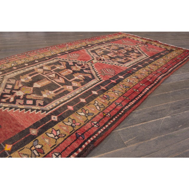 Traditional Red Vintage Persian Hamadan Wool Rug For Sale - Image 3 of 7