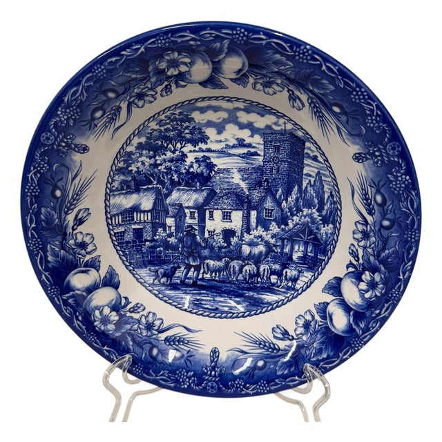 Vintage Royal Staffordshire Serving Bowl, “The Herdsman” Pattern, Made in England For Sale