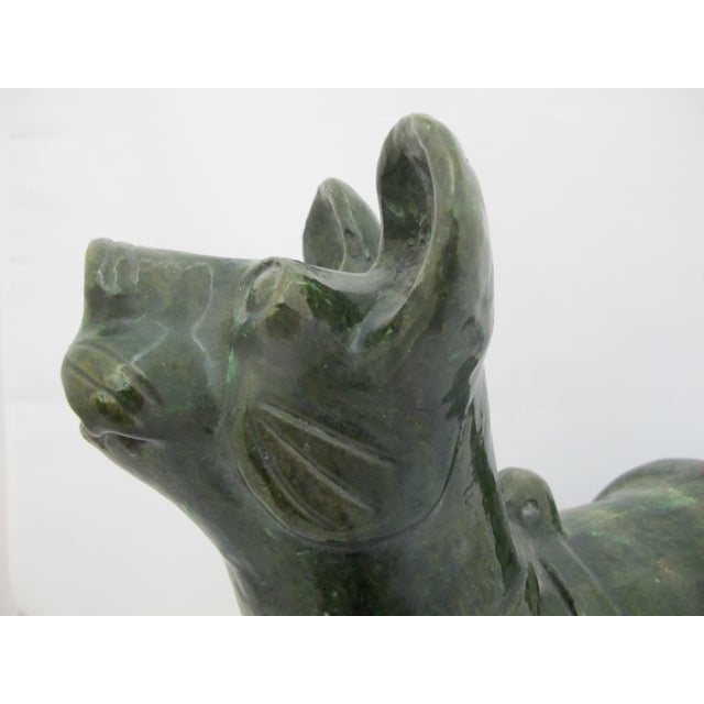 Chinese Green Glazed Dog Han Style Pottery Tomb Guardian Sculpture For Sale In Portland, OR - Image 6 of 13