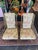 A striking pair of 1970s vintage brass faux bamboo chairs, freshly reupholstered and ready to shine in your space. These...