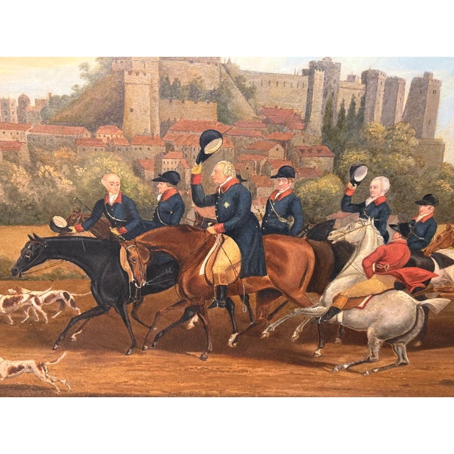 Victorian Large Mid 19th Century Oil Painting King George III Returning From Hunting Before Windsor Castle After James Pollard (1792–1867) For Sale - Image 3 of 18