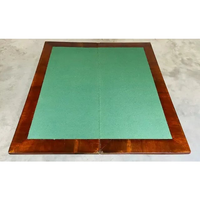 English Antique Fold Over English Mahogany Card Table Circa 1910 For Sale - Image 3 of 10