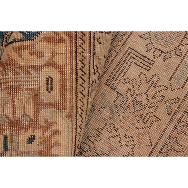 Teal Shabby Chic 1990's Vintage Teal/Brown Wool Rug - 9'8'' X 12'9'' For Sale - Image 8 of 10