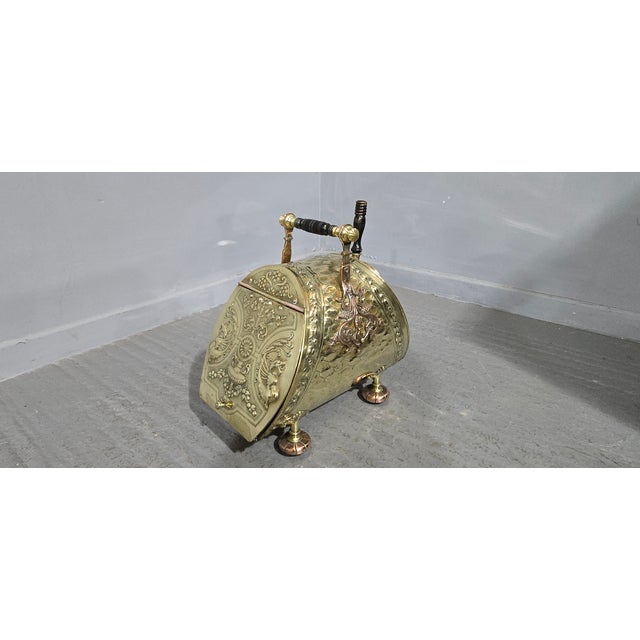 Victorian Brass Coal Bin, 1880 For Sale - Image 4 of 9