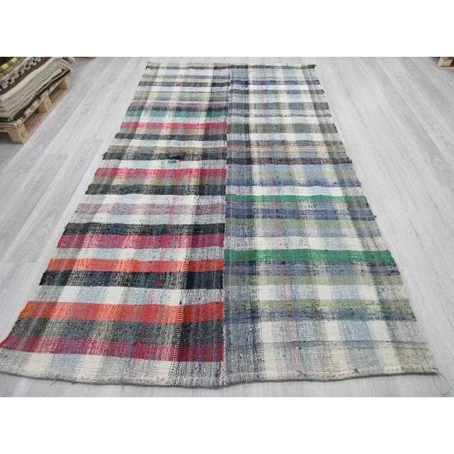Turkish Vintage Colorful Turkish Rag Rug - 5′9″ × 10′11″ For Sale - Image 3 of 6
