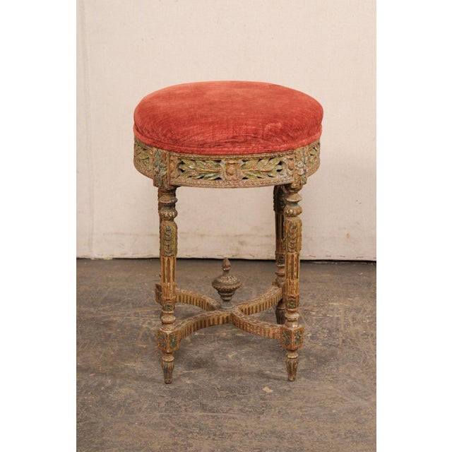 19th Century Carved French Neoclassic Stool For Sale - Image 12 of 12