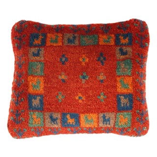 Pasargad DC Fine Hand Knotted Persian Gabbeh Pillow For Sale
