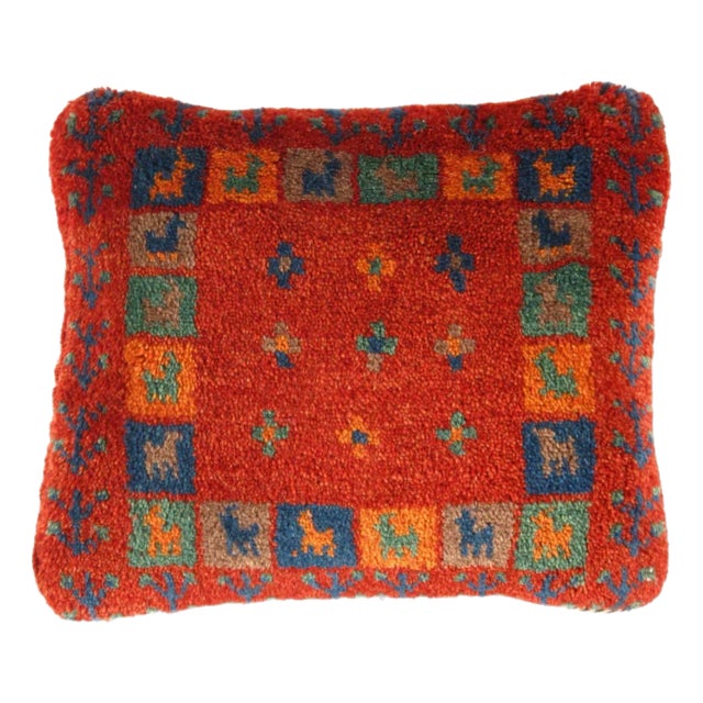 Pasargad DC Fine Hand Knotted Persian Gabbeh Pillow For Sale
