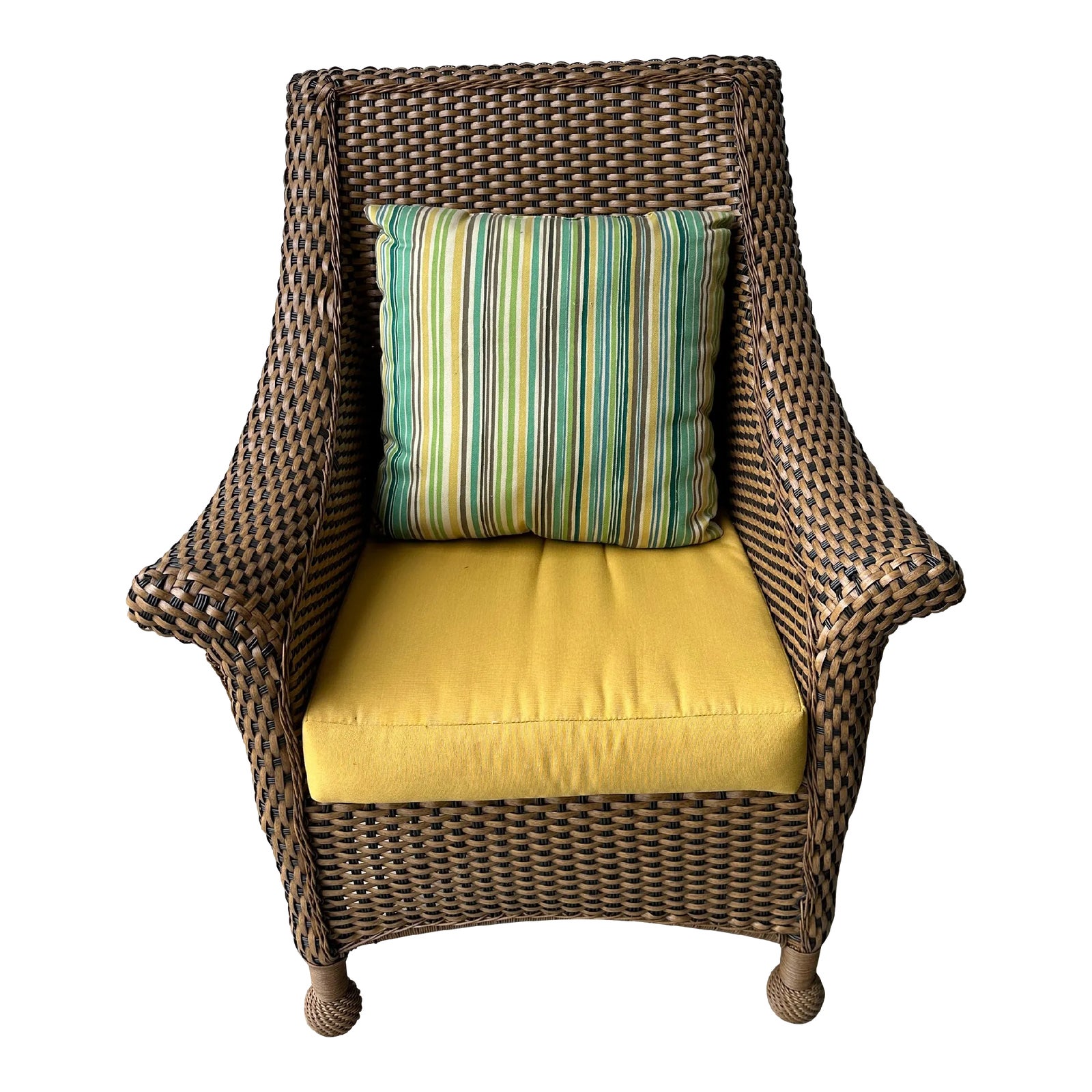 Tommy Bahama Weathered Resin Wicker Chair | Chairish