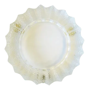 Lalique French Crystal Leaf Design Dish Catchall or Ashtray