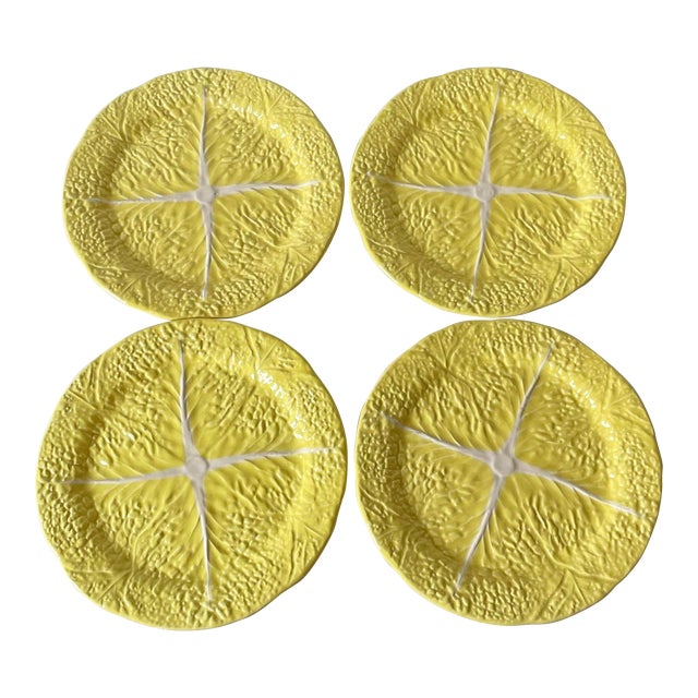 Mid Century Yellow Cabbage Luncheon Plates Made in Portugal Chairish