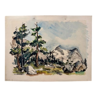 Henry Emil Salloch Original Watercolor on Paper Tuolumne Pass, 1951. For Sale