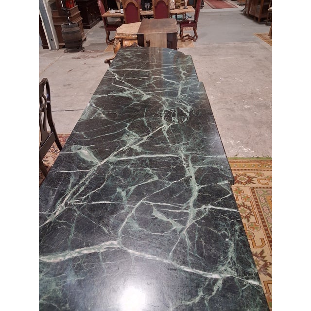 Antique French Louis XVI Revival Mahogany Marble Top Dining Room Suite For Sale - Image 13 of 18