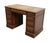SLIGH LOWRY Solid Pine Early American Country Style 46" Double Pedestal Writing Desk w. Tooled Leather Top 29" High 46"...