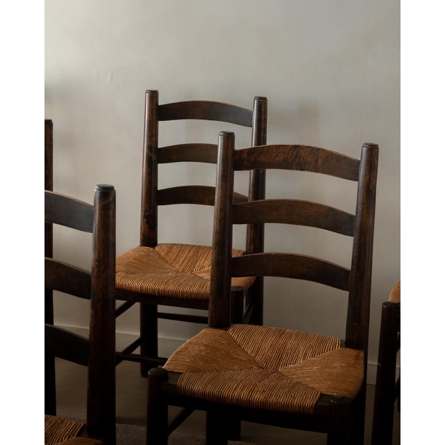 Vintage French Brutalist Dining Chairs by Georges Robert, 1950s, Set of 6 For Sale - Image 16 of 18