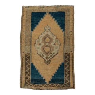 Turkish Mini Rug Oriental Hand Knotted Vintage Rug 1'10" x 2'10" #21192 For Sale