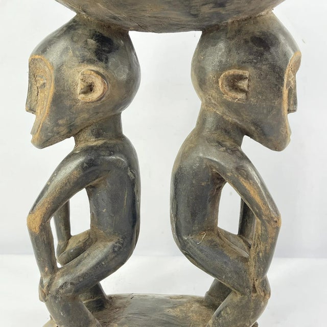 Early 20th Century Luba Stool with Dual Caryatid Figures For Sale - Image 10 of 12
