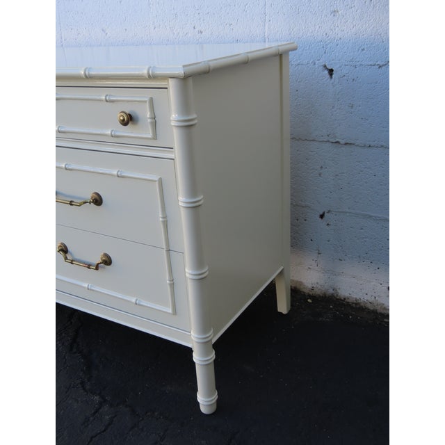 Thomasville Hollywood Regency Faux Bamboo Painted Long Sideboard Dresser 6645 For Sale - Image 9 of 18