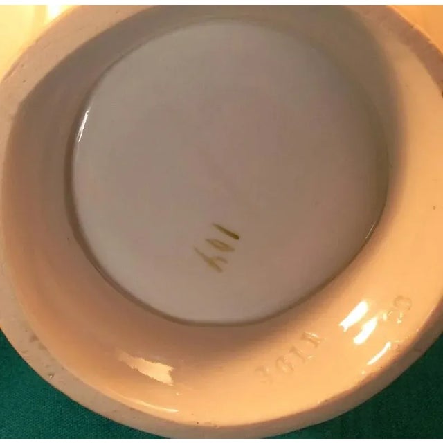 Antique Prussian Porcelain Ewer Rudolstadt Art Studio Hand-Painted Floral Pitcher-Shaped Vase For Sale - Image 4 of 6