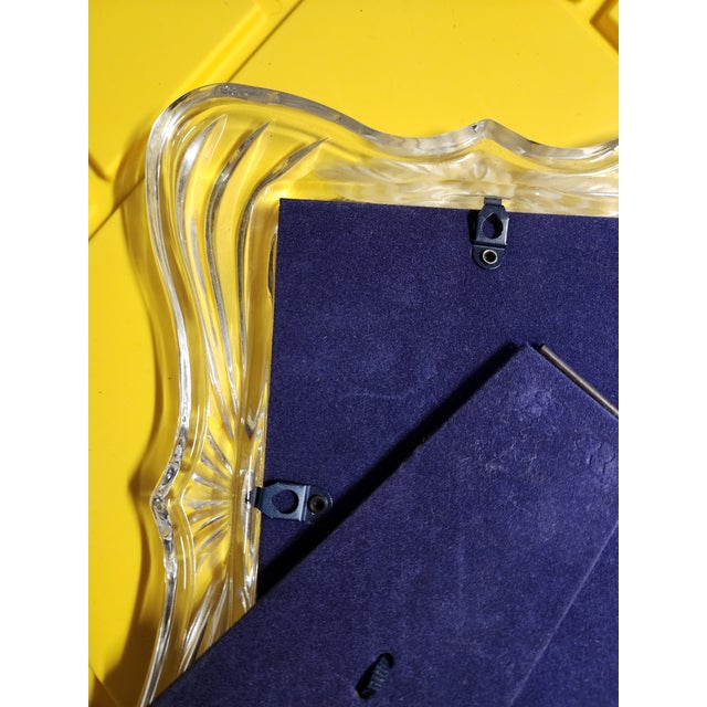 1990s Vintage 1990s Mikasa Lead Crystal 5x7 Picture Frame With Frosted Floral Accents For Sale - Image 5 of 18