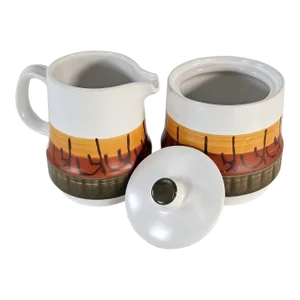 Casual Ceramics Stoneware Galaxy 8007 Cream & Sugar 4 "