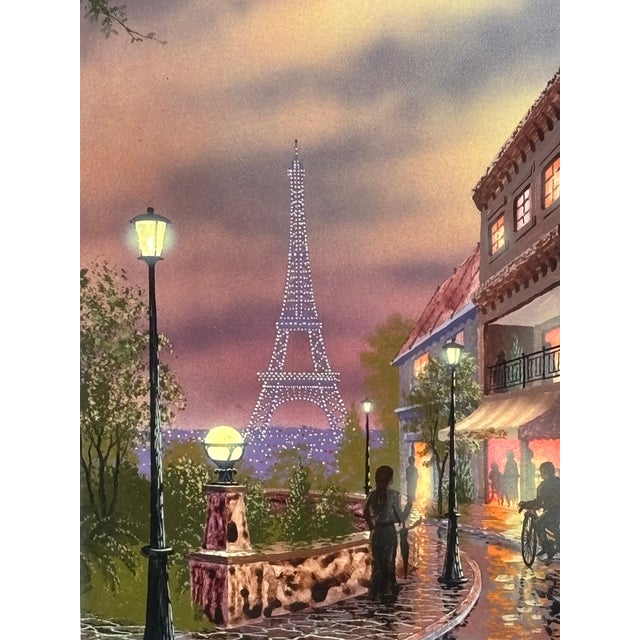 2000 - 2009 "Eiffel Way" Framed Limited Edition Serigraph Artwork by Kenneth Shotwell For Sale - Image 5 of 10