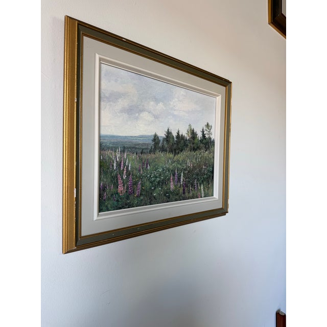 A lovely 1986 vintage impressionist landscape oil painting signed by artist D. Podymout. Executed on artist board, the...