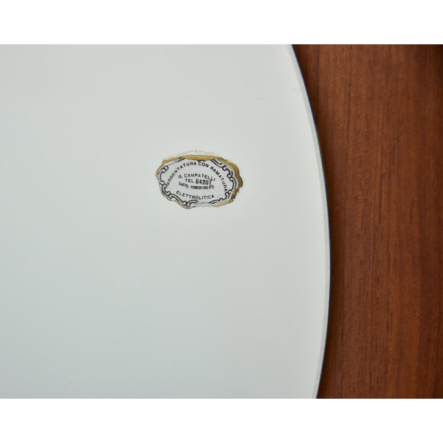 Vintage Round Mirror Set on Asymmetric Wood Frame For Sale In Detroit - Image 6 of 8