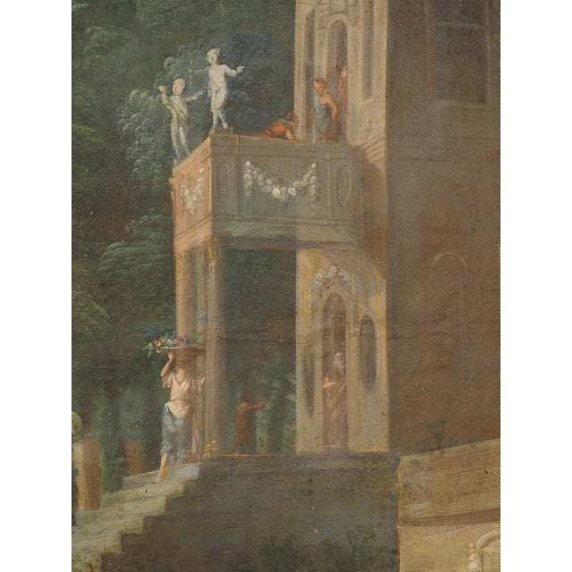 A Rare and Monumental 18th Century Italianate Landscape Oil on Canvas by Dutch Old Master W. Troost the Elder (1684-1752) For Sale In Dallas - Image 6 of 18