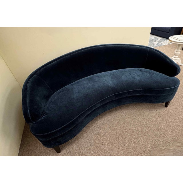 Mitchell Gold + Bob Williams Curved Vera Velvet Sofa For Sale In Miami - Image 6 of 12