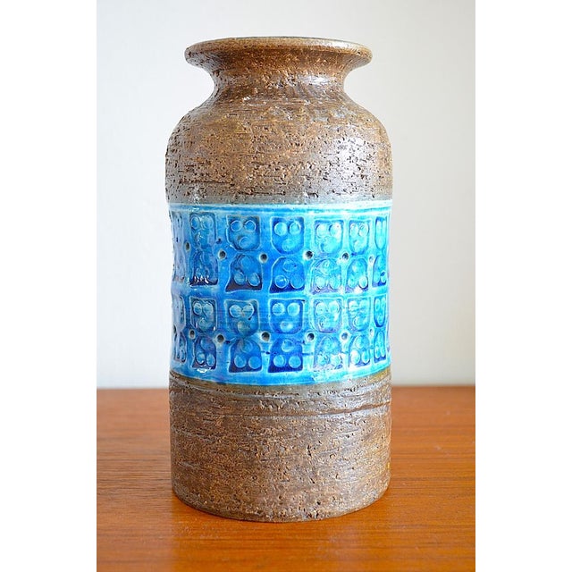 Bitossi Blue Rimini Ceramic Vase by Aldo Londi for Bitossi, 1960s For Sale - Image 4 of 7
