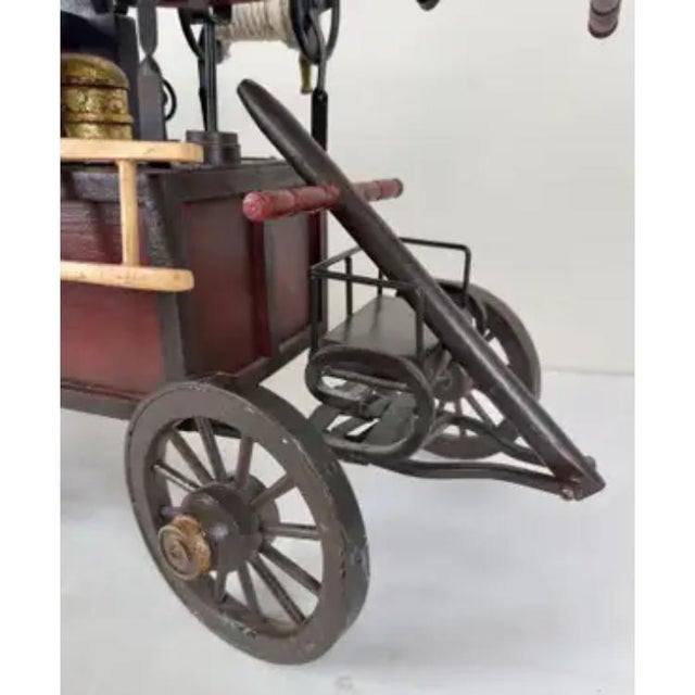 19th Century 19th C Antique Iron & Wood Fire Engine Large Model or Sculpture For Sale - Image 5 of 13