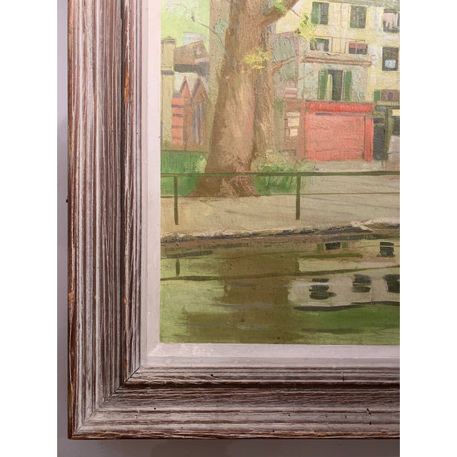 Mid 20th Century 1952 J. Allison “Canal Street Martin - Paris” Oil on Canvas For Sale - Image 5 of 10