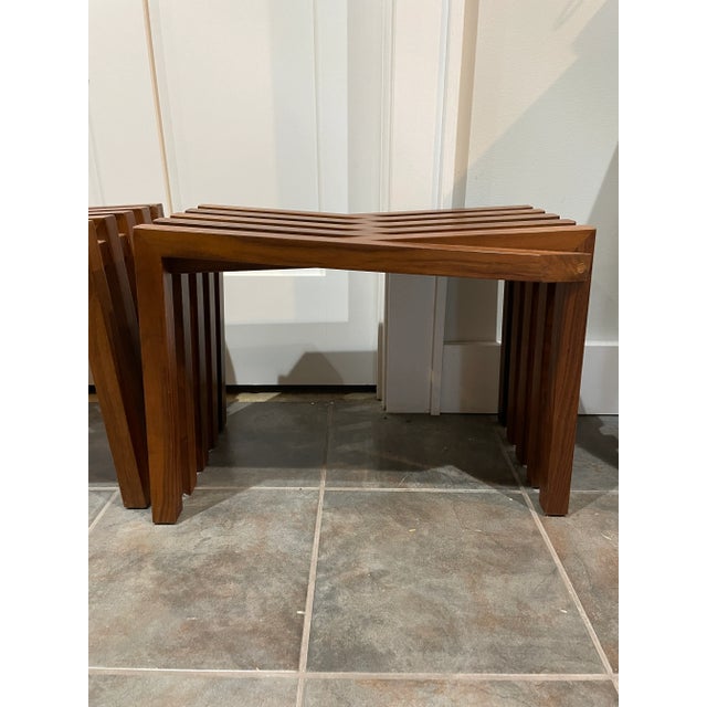 1970s 10 Vagues Walnut Side Tables - a Pair For Sale In New York - Image 6 of 12