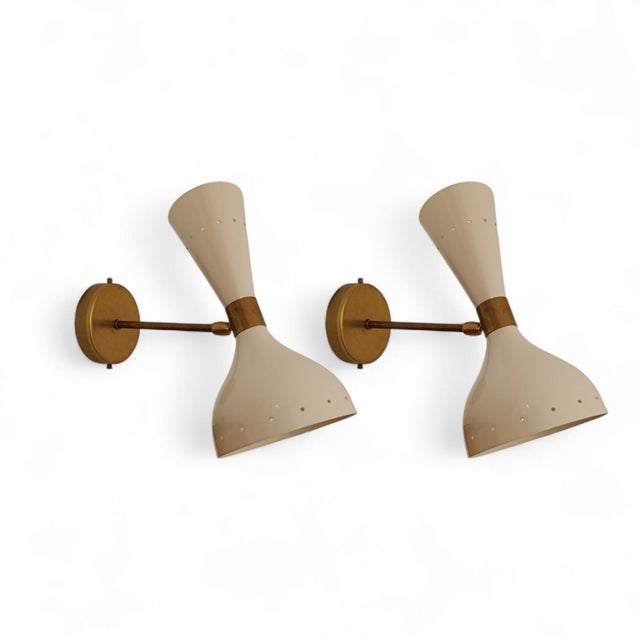Metal White Diabolo Wall Sconces from Stilnovo, 1970s, Set of 2 For Sale - Image 7 of 7