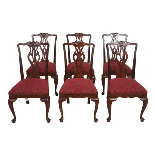 Ethan Allen Set of 6 Georgian Court Cherry Dining Chairs For Sale