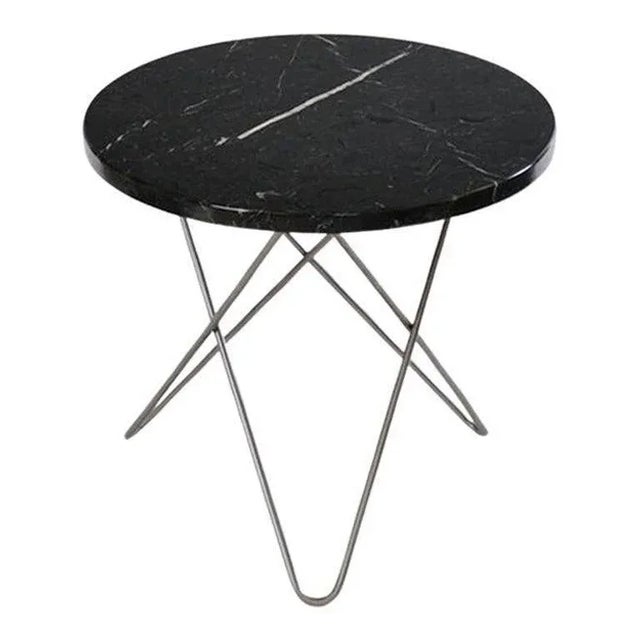Metal Black Marquina Marble and Steel Mini O Table by OxDenmarq For Sale - Image 7 of 7