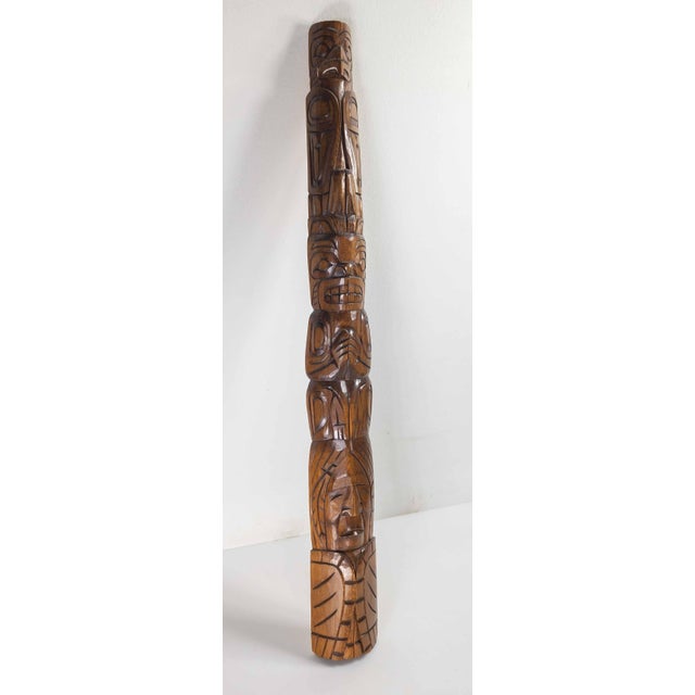 We are selling this Northwest Coast Native American Indian carved cedar totem pole. This wall hanging totem features...