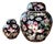 Vintage Famille Noire Porcelain Lidded Floral Ginger Jars - Set of 2 For Sale