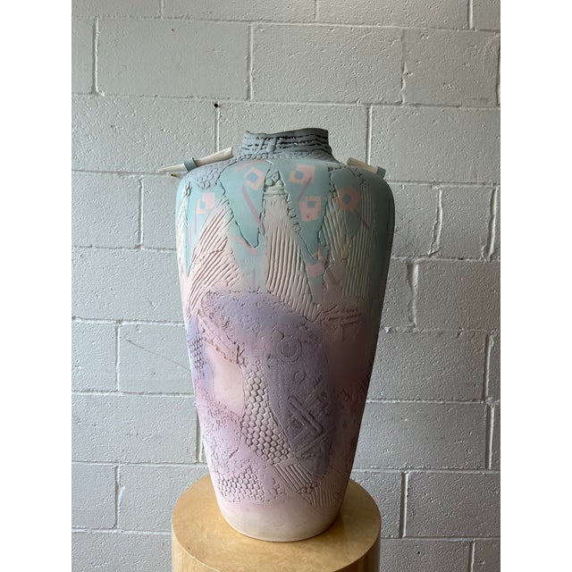 Contemporary Monumental Gail Markiewicz Hand Built Sculptural Ceramic Vessel, Signed For Sale - Image 3 of 11