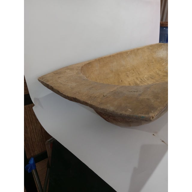 Vintage Tanzanian Hand-Carved Wooden Trough, Tribal Style, 1940 For Sale - Image 10 of 14